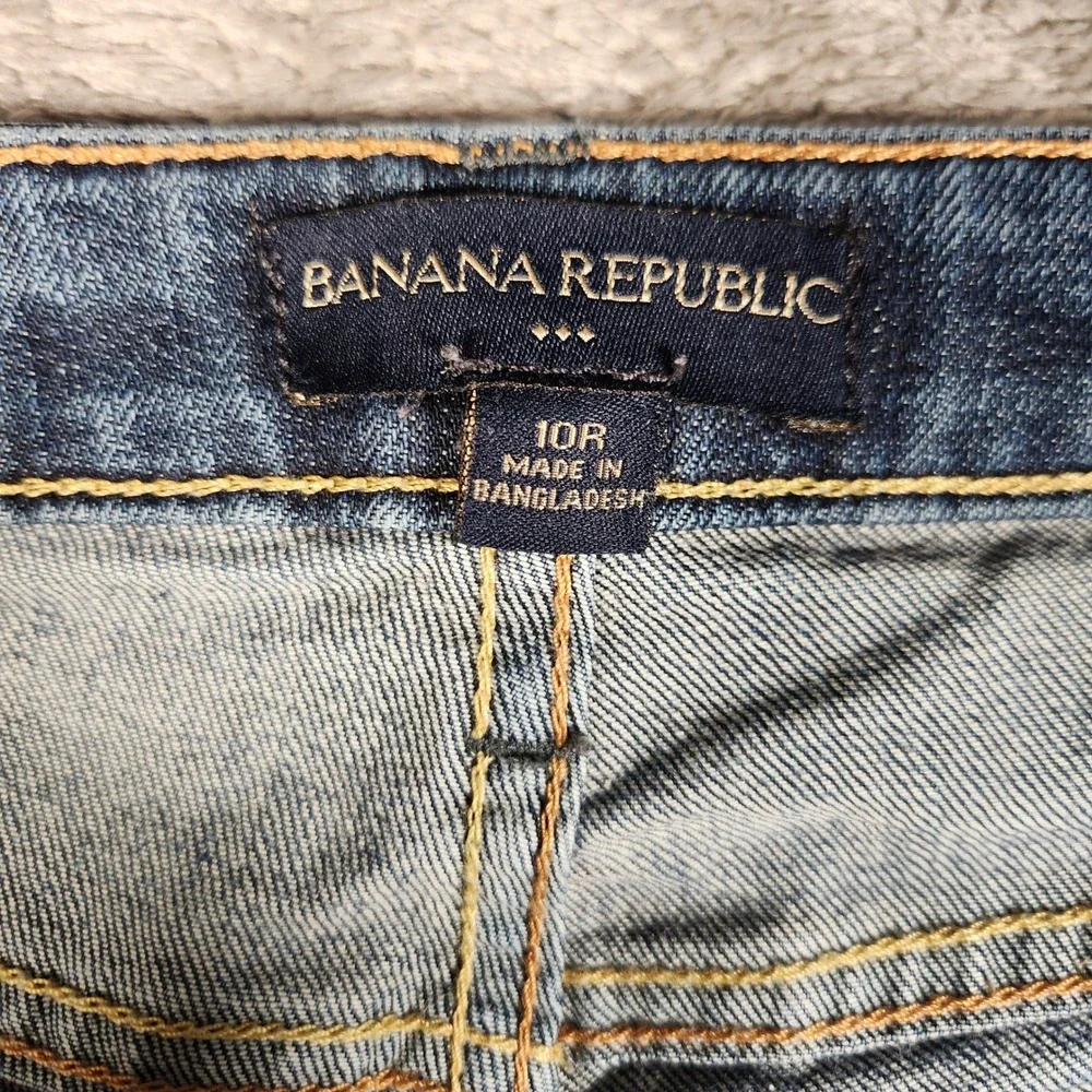 Banana Republic Bootcut Jeans‎ Men 10R Good Frayed Hem Stretch Denim FRAYED HEEL